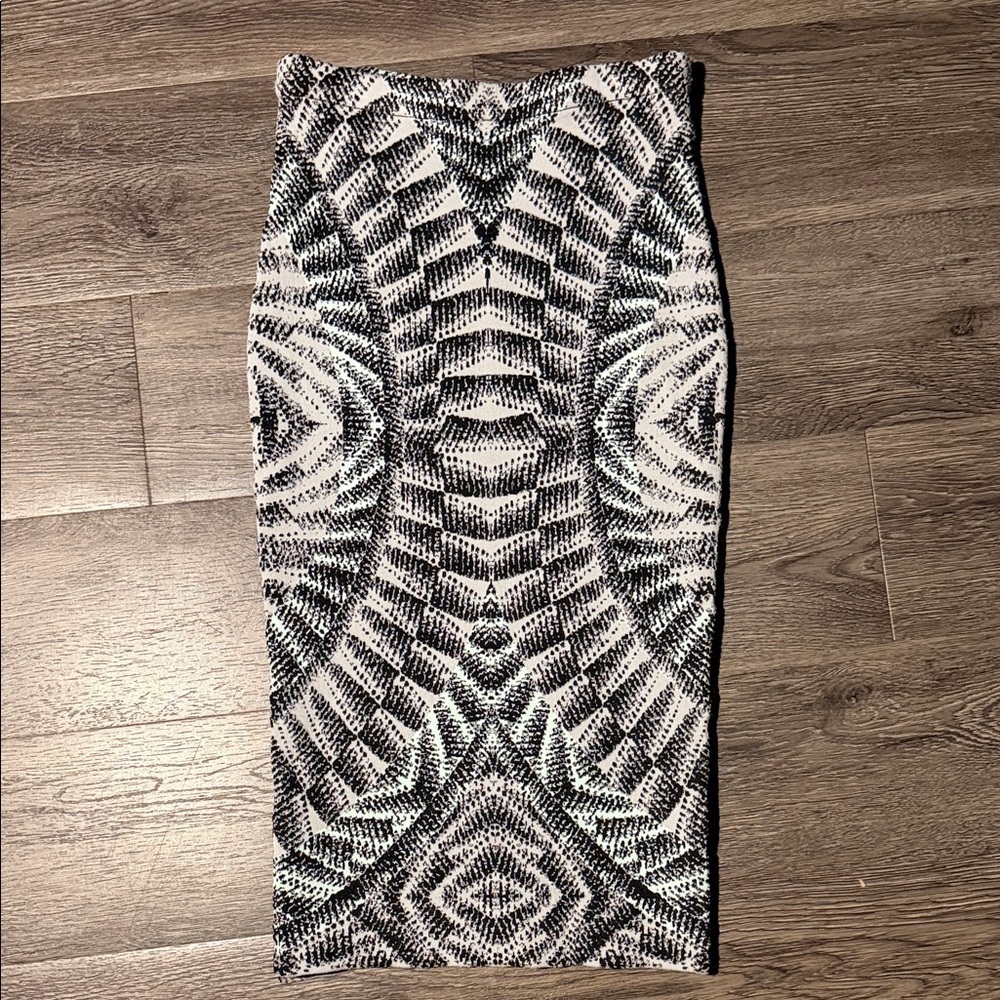 Ronny Kobo Collection Monochrome Geometric Pencil Skirt NWT